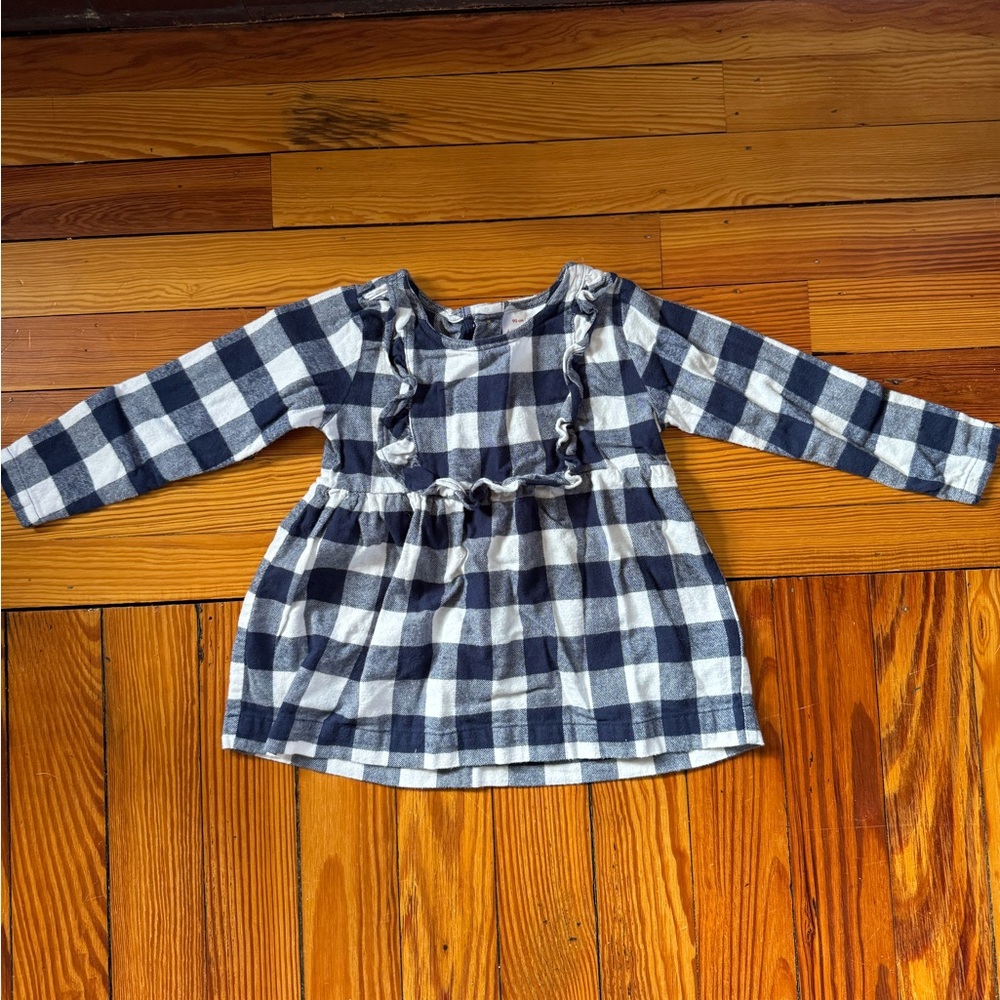 Plaid Long Sleeve Ruffle Top